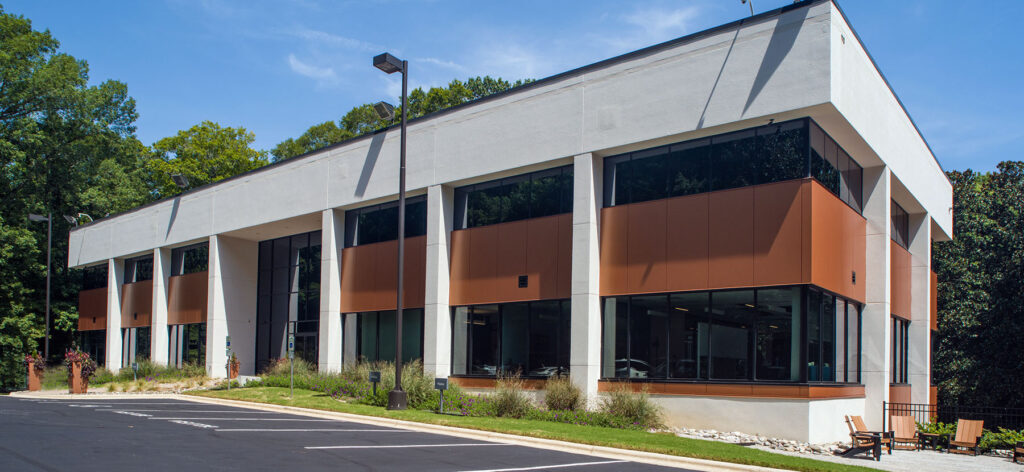 Exterior shot of Cary Oil headquarters